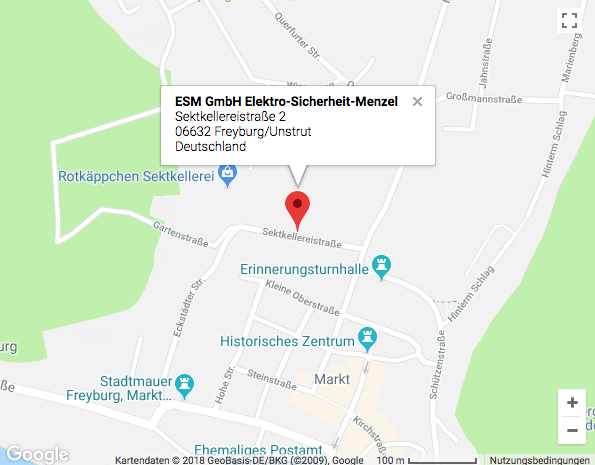 Google-Maps Standortansicht der ESM-GmbH